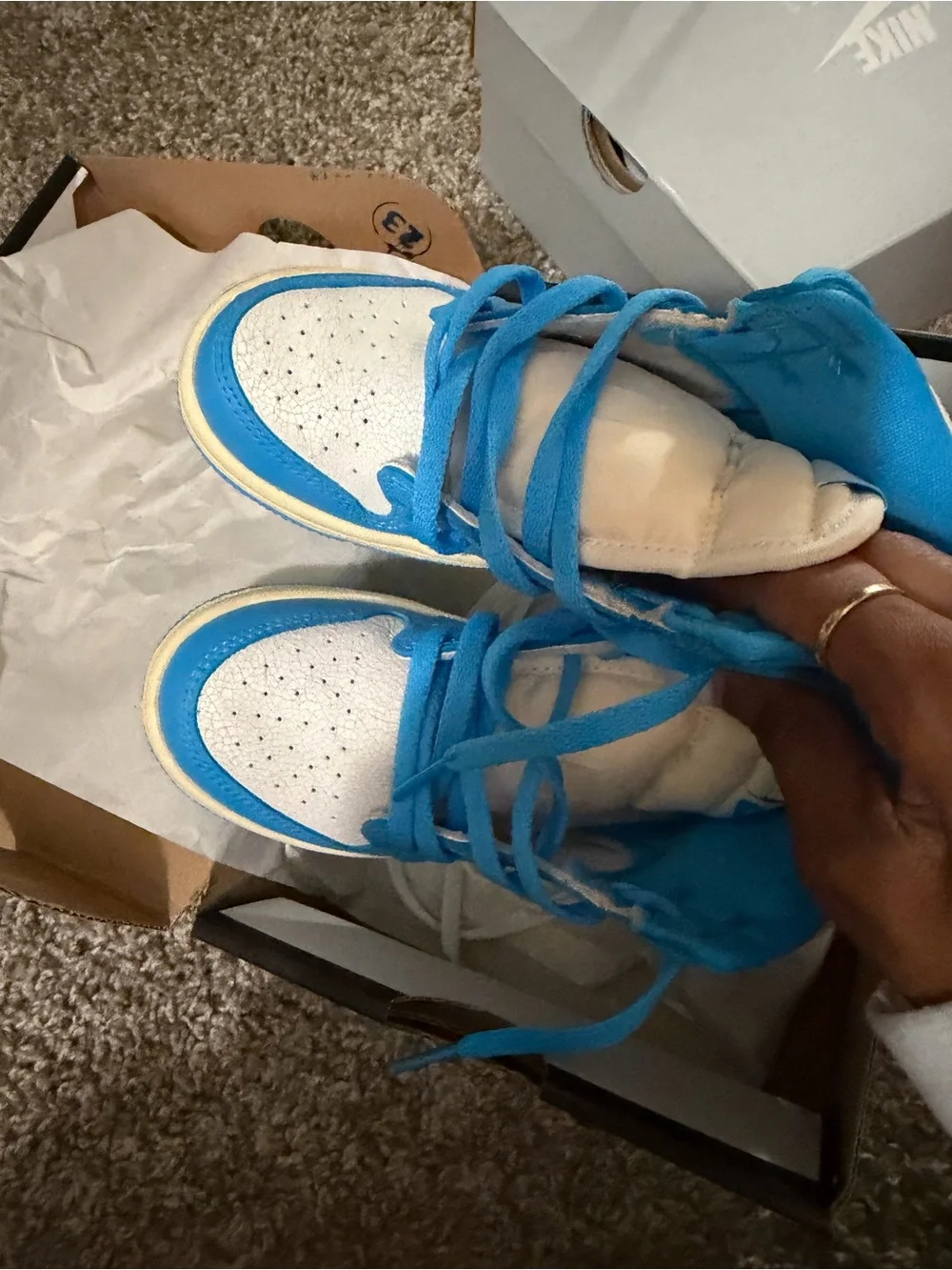 Jordan 1 Retro High OG TD - Powder Blue and Cream Kids Sneakers